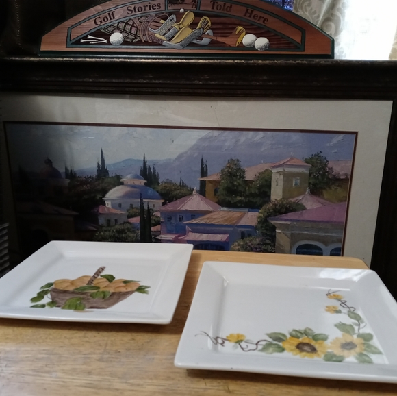 CANOPY Porcelain White Square Plate Set,Size 8.5” Vintage Plates Art Set. 💐 - Picture 3 of 13